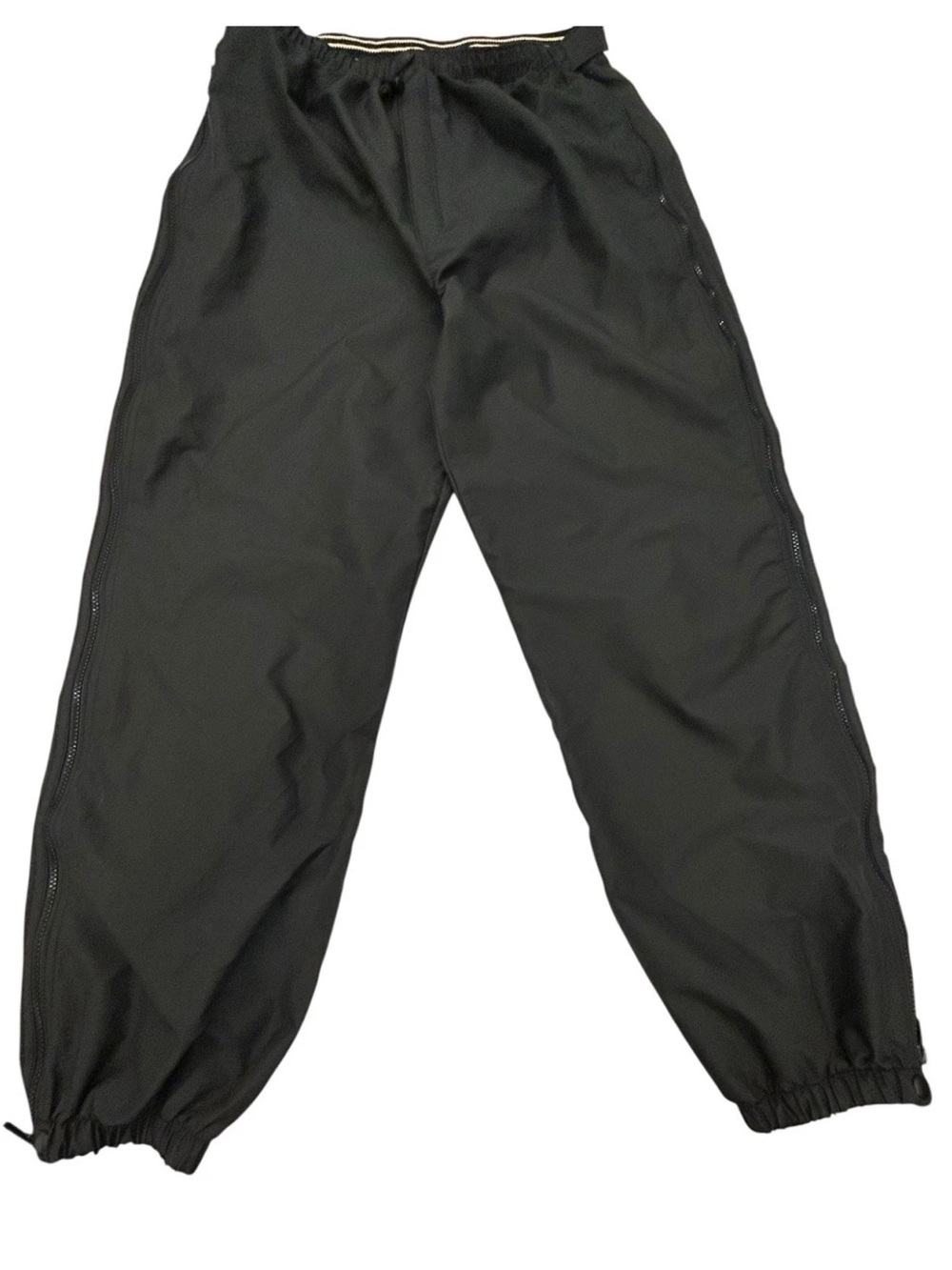 LL Bean Windbreaker Pants Large Black Zip Vintage Breakaway Hiking Activent USA